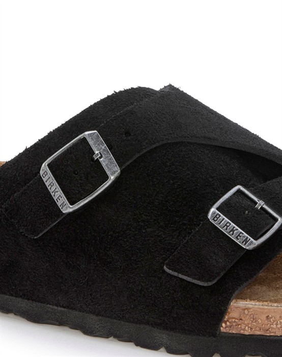 Zürich Suede Leather Sandal - Black